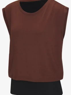 T-shirt sport avec débardeur intégré manches courtes ample