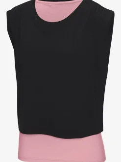 T-shirt sport avec débardeur intégré manches courtes ample