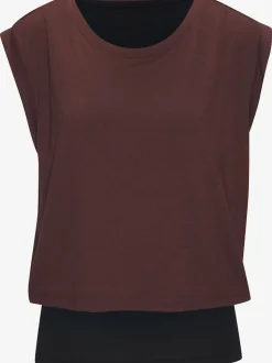 T-shirt sport avec débardeur intégré manches courtes ample