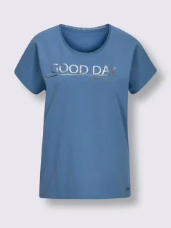 T-shirt sportif à encolure ronde avec mancherons et motif imprimé