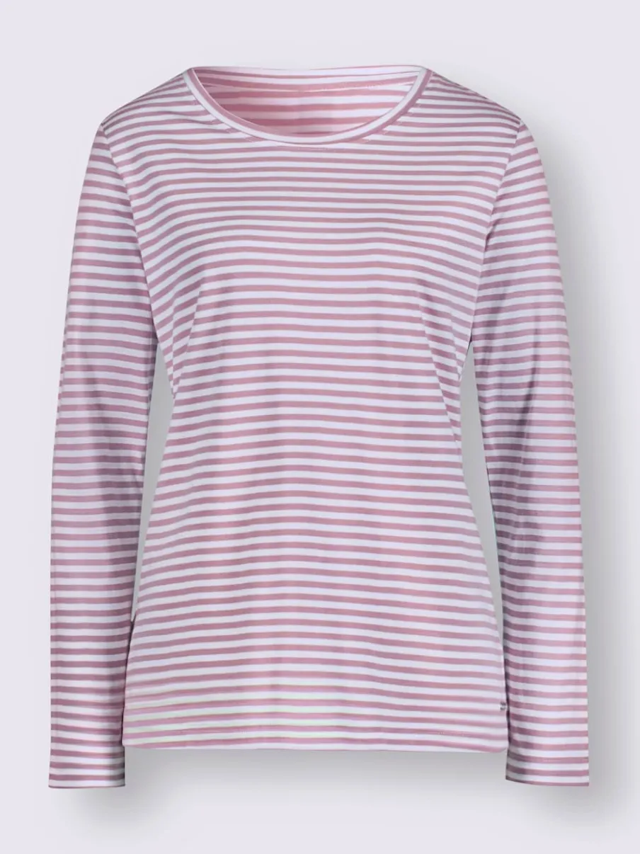T-shirts rayés doux en jersey avec col rond