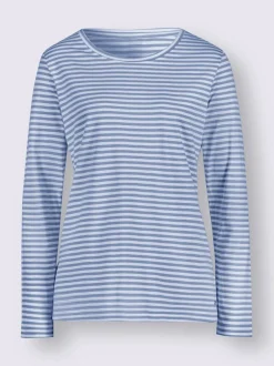 T-shirts rayés doux en jersey avec col rond