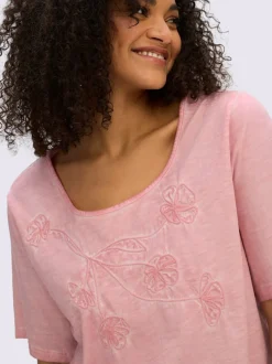 T-shirt superbe broderie florale