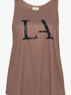 T-shirt technique à col rond et sans manches avec motif graphique