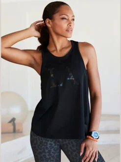 T-shirt technique à col rond et sans manches avec motif graphique