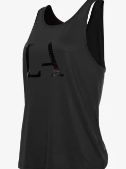 T-shirt technique à col rond et sans manches avec motif graphique