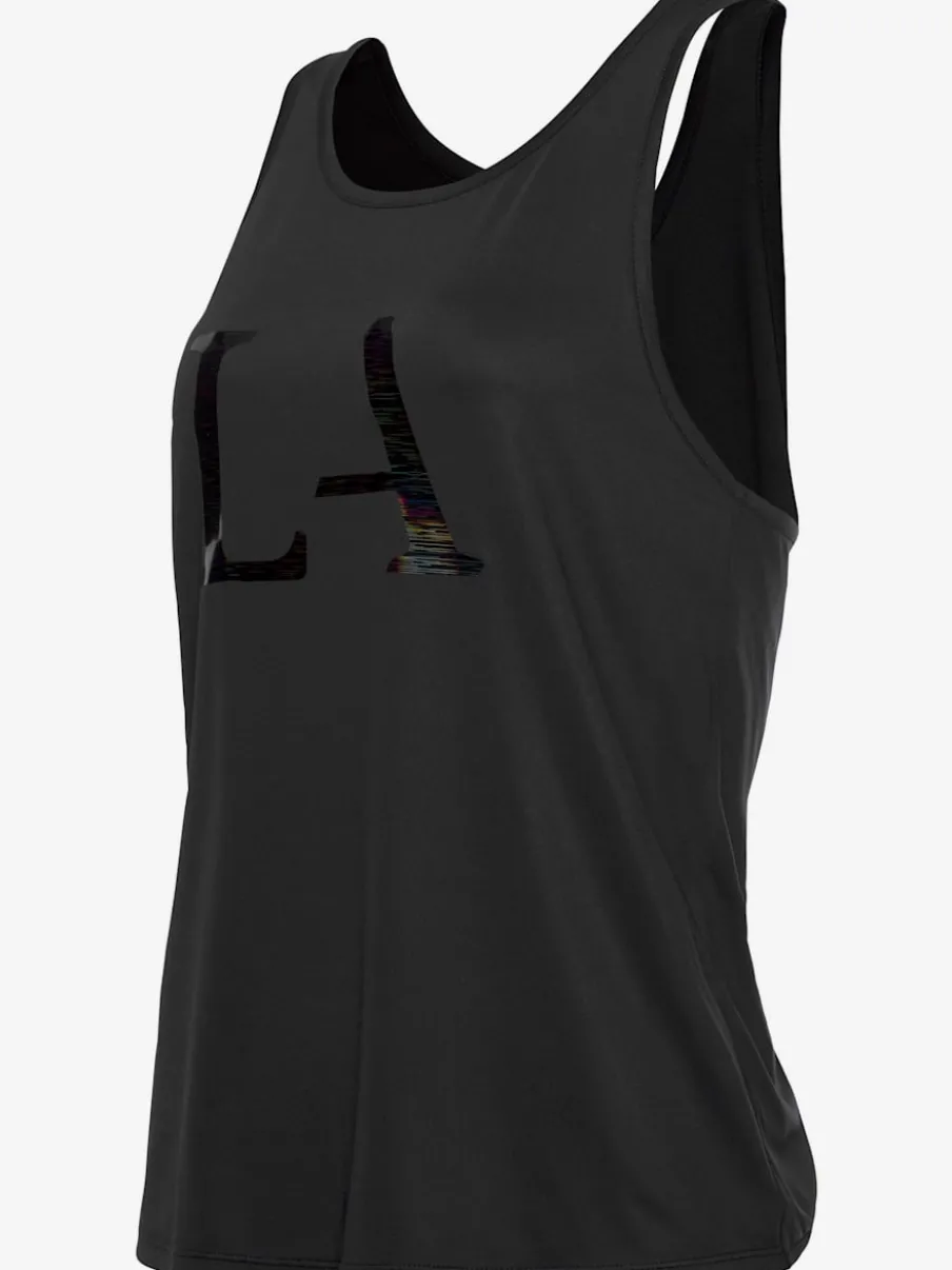 T-shirt technique à col rond et sans manches avec motif graphique