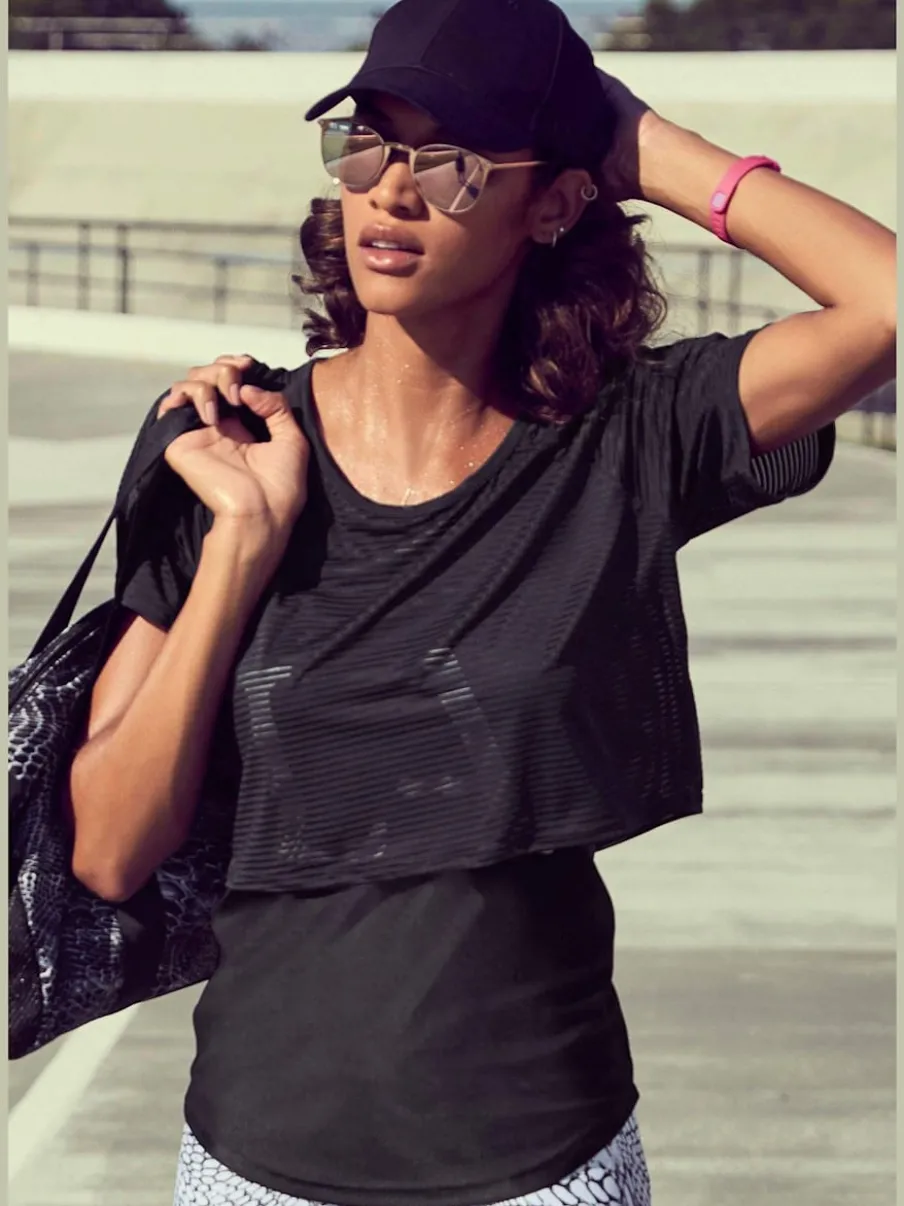 T-shirt technique doublé avec débardeur dos nageur intégré
