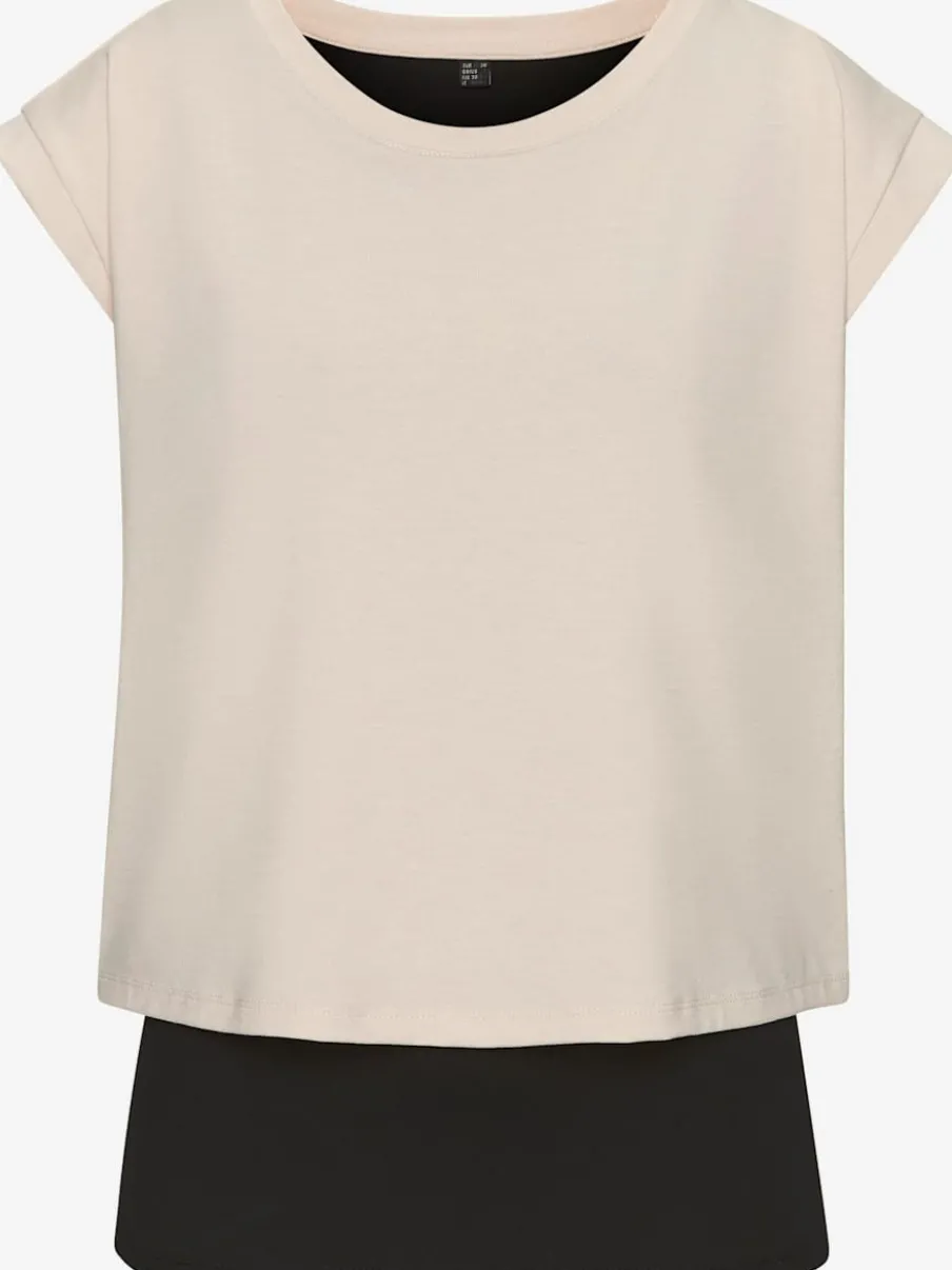 T-shirt technique à mancherons larges avec débardeur en dessous