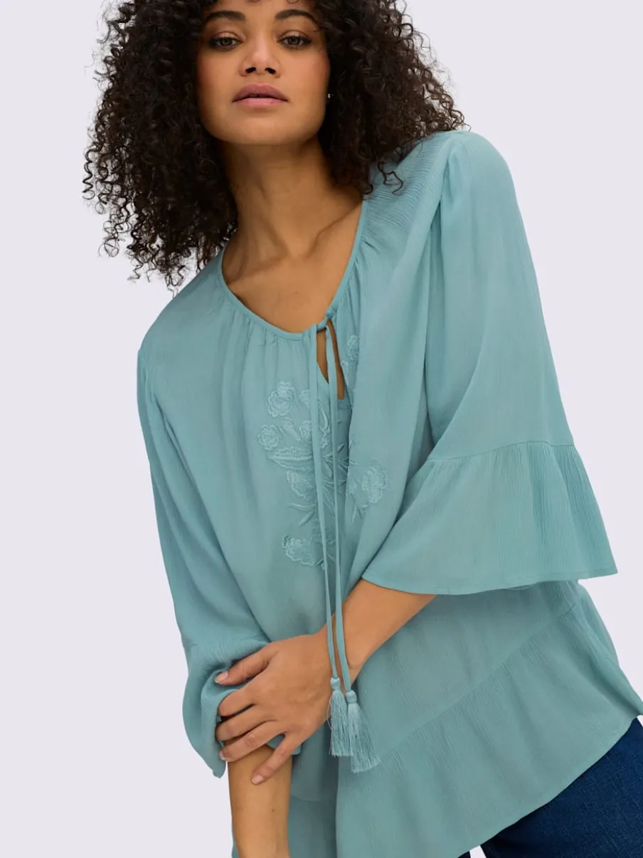 Tunique broderie ton sur ton