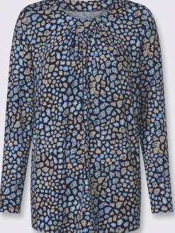 Tunique fluide à pois en viscose ECOVERO avec manches longues