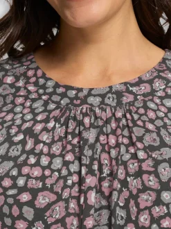 Tunique fluide à pois en viscose ECOVERO avec manches longues