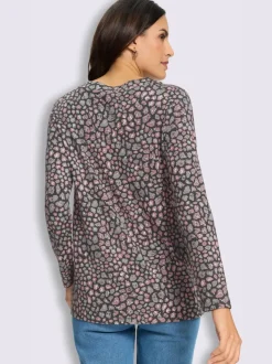 Tunique fluide à pois en viscose ECOVERO avec manches longues