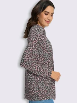 Tunique fluide à pois en viscose ECOVERO avec manches longues