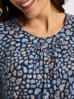 Tunique fluide à pois en viscose ECOVERO avec manches longues