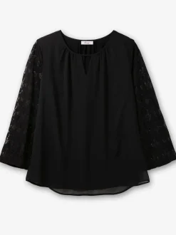 Tunique manches avec dentelle transparente