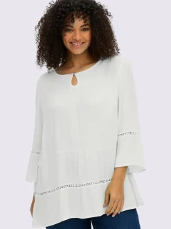 Tunique motif ajouré légèrement transparent