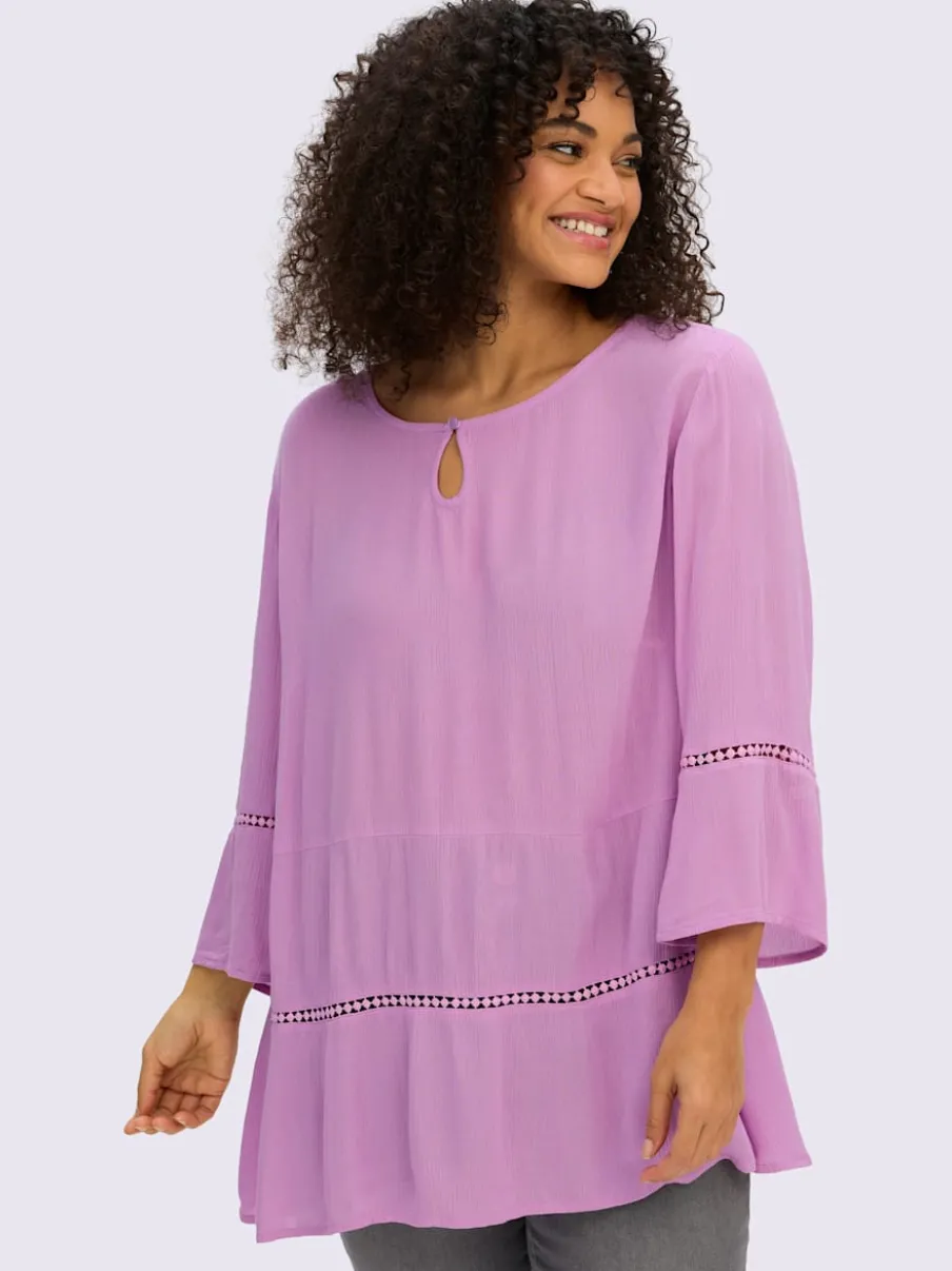 Tunique motif ajouré légèrement transparent