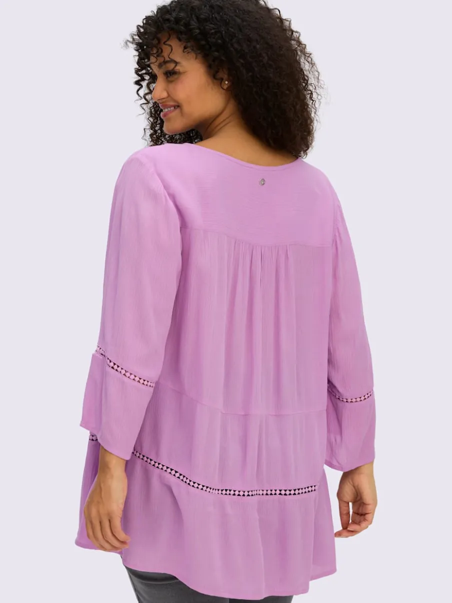 Tunique motif ajouré légèrement transparent