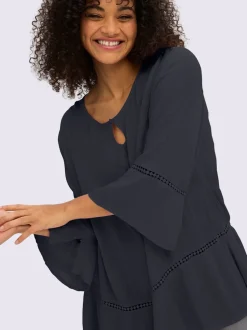 Tunique motif ajouré légèrement transparent