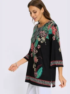 Tuniques avec encolure en V imprimé floral et fentes
