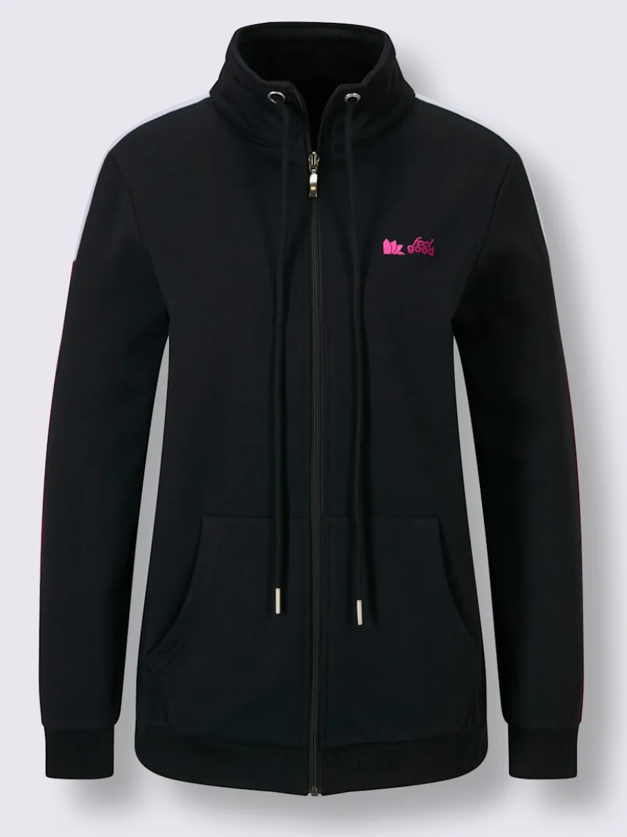 Veste avec col à revers et manches longues contrastées
