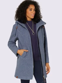 Veste bouclée à capuche avec poches pratiques intégrées
