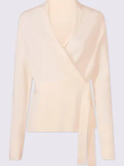 Veste cache-cœur en tricot col châle manches longues