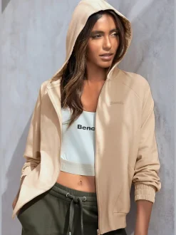 Veste à capuche avec coutures décoratives et poches en qualité sweat douce