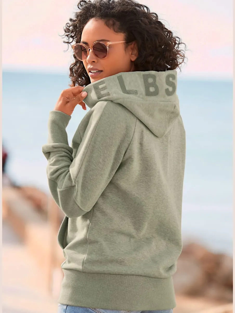 Veste à capuche avec manches longues et logo brodé