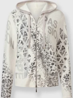 Veste à capuche en tricot avec imprimé intégral