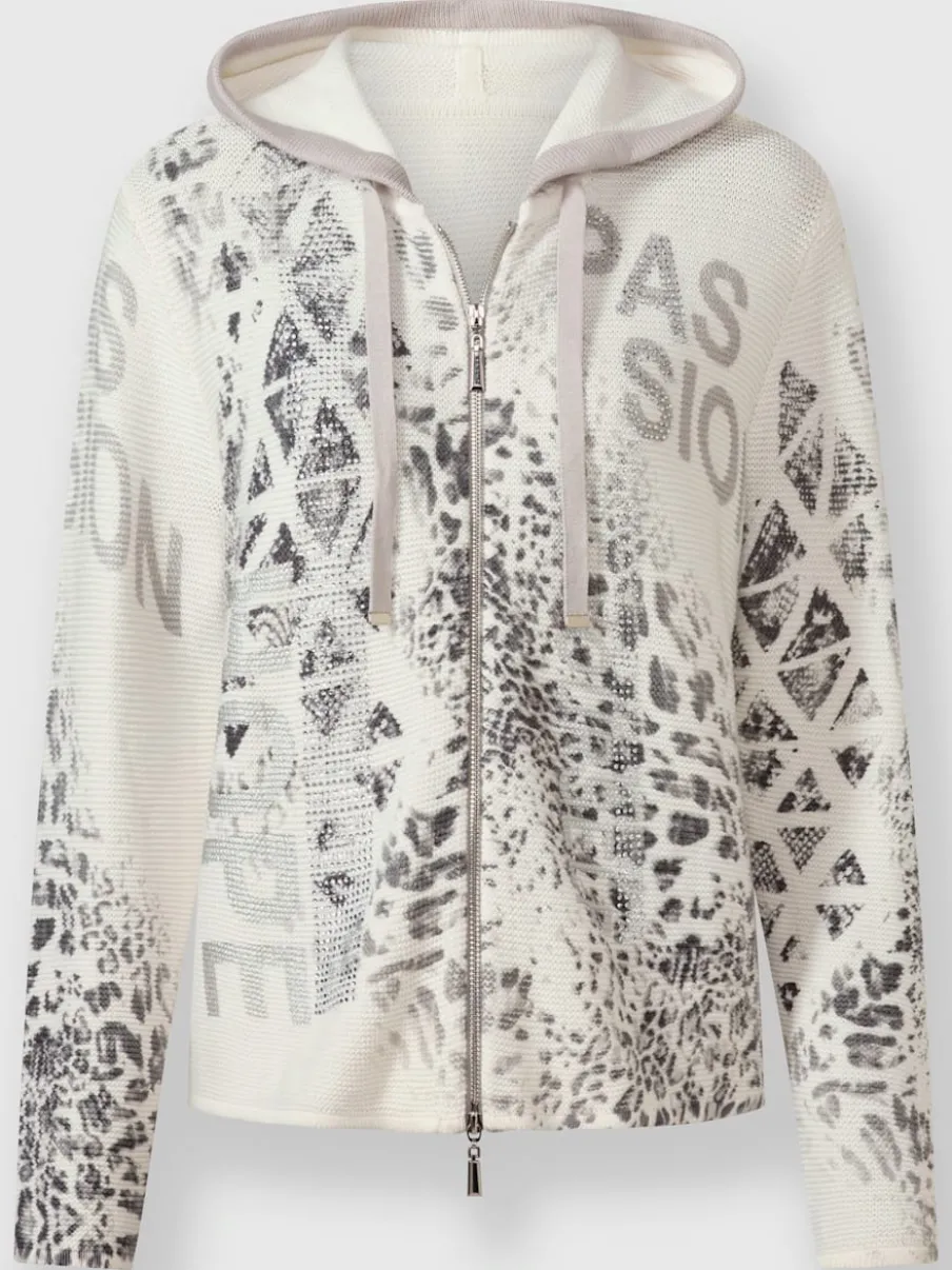 Veste à capuche en tricot avec imprimé intégral