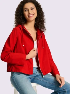 Veste à capuche légère avec rayures et poches intégrées