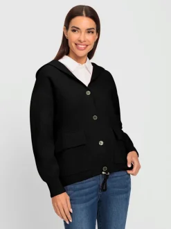 Veste à capuche tricot moelleux avec poches pratiques