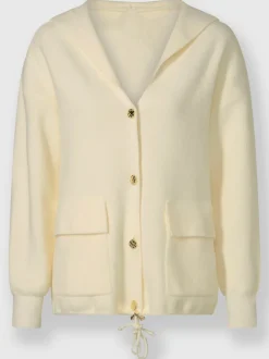 Veste à capuche tricot moelleux avec poches pratiques