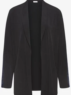 Veste chemisier avec bandes de paillettes et petites fentes latérales