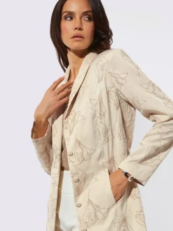 Veste chemisier à col châle en lyocell avec ceinture et broderie