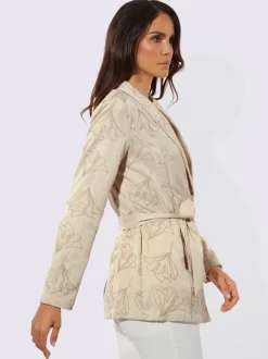Veste chemisier à col châle en lyocell avec ceinture et broderie