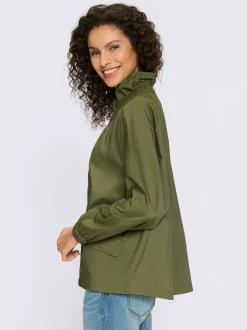 Veste chemisier léger à col montant et manches raglan