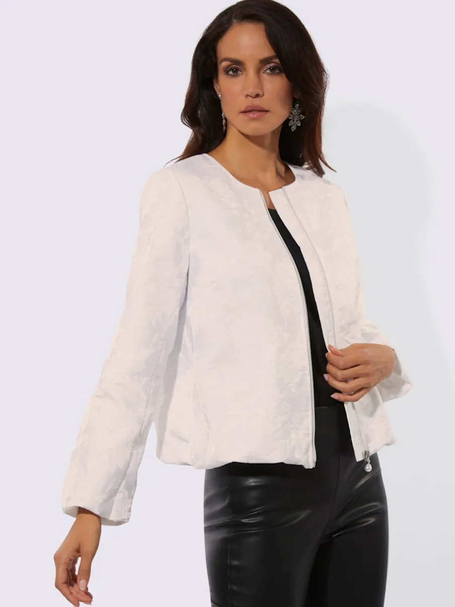 Veste chemisier à motif jacquard et manches longues