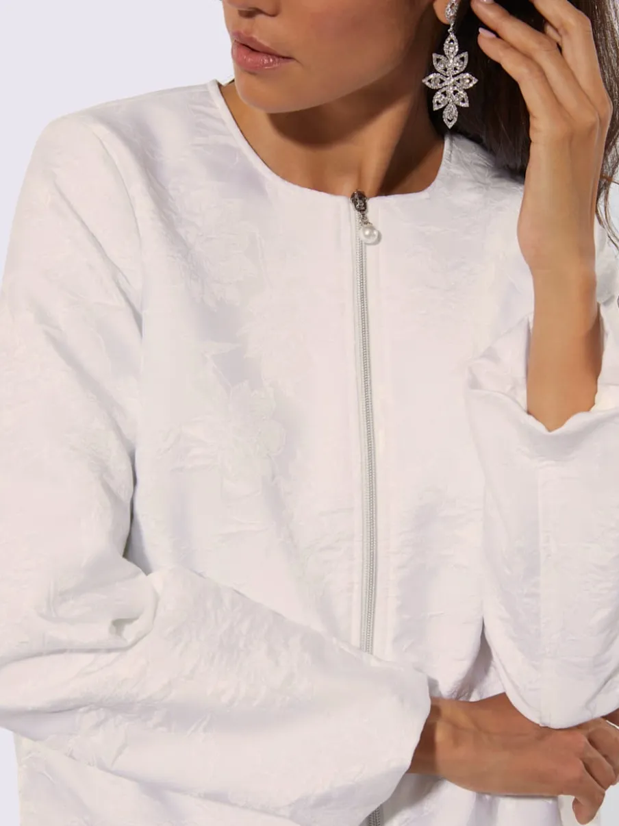 Veste chemisier à motif jacquard et manches longues