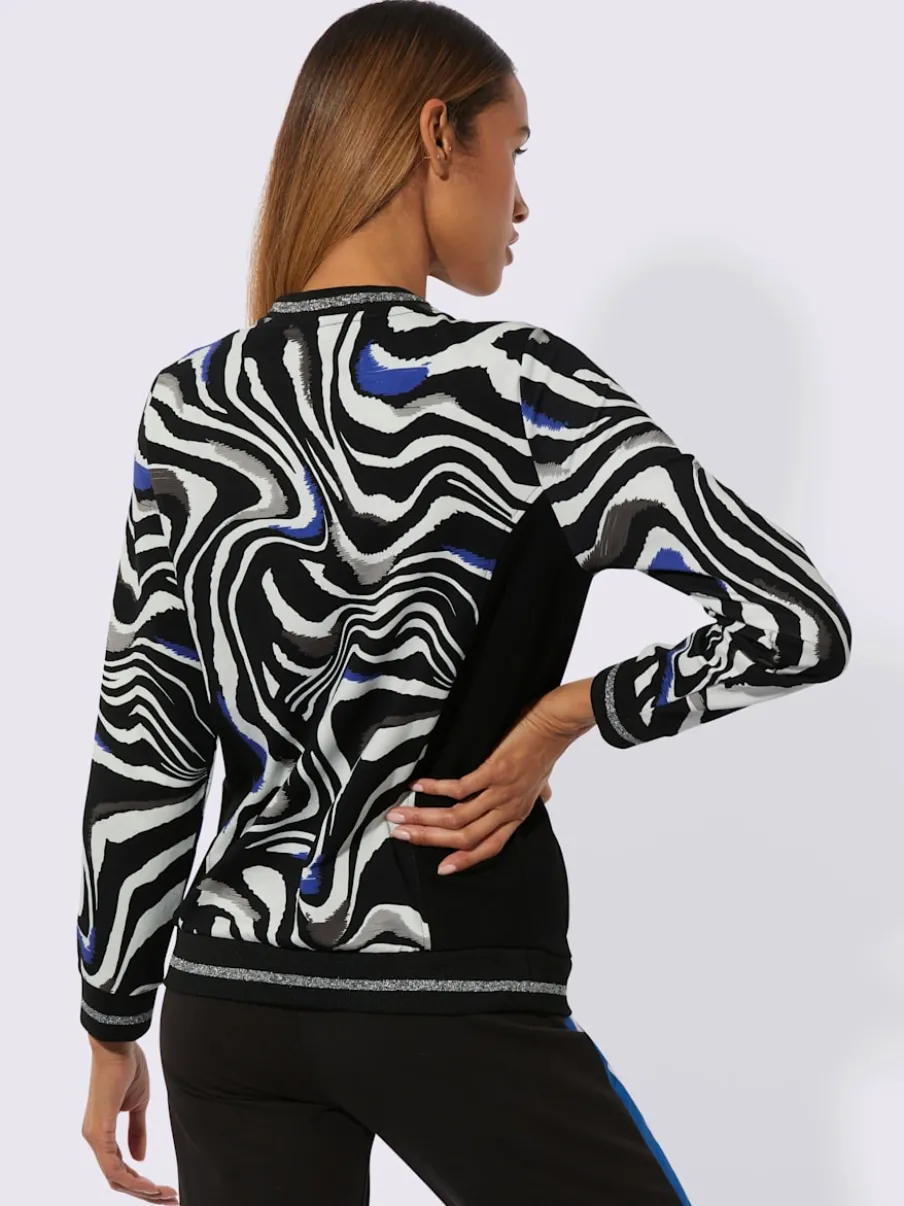Veste à col blouson avec manches longues et motif graphique