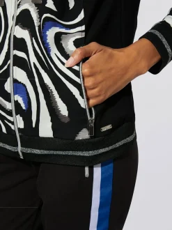 Veste à col blouson avec manches longues et motif graphique