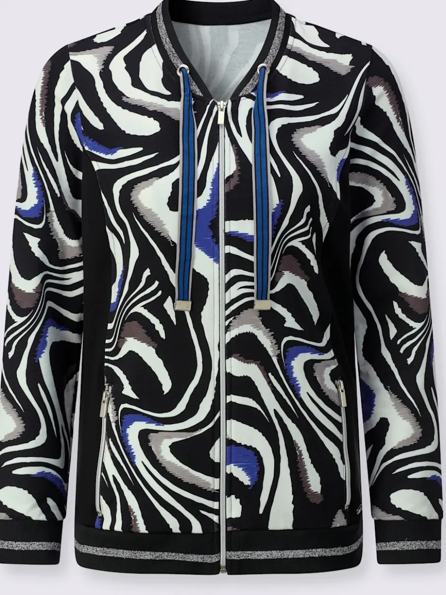 Veste à col blouson avec manches longues et motif graphique