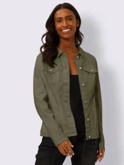 Veste à col chemise avec poches et manches retroussables