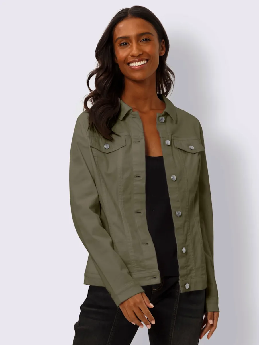 Veste à col chemise avec poches et manches retroussables