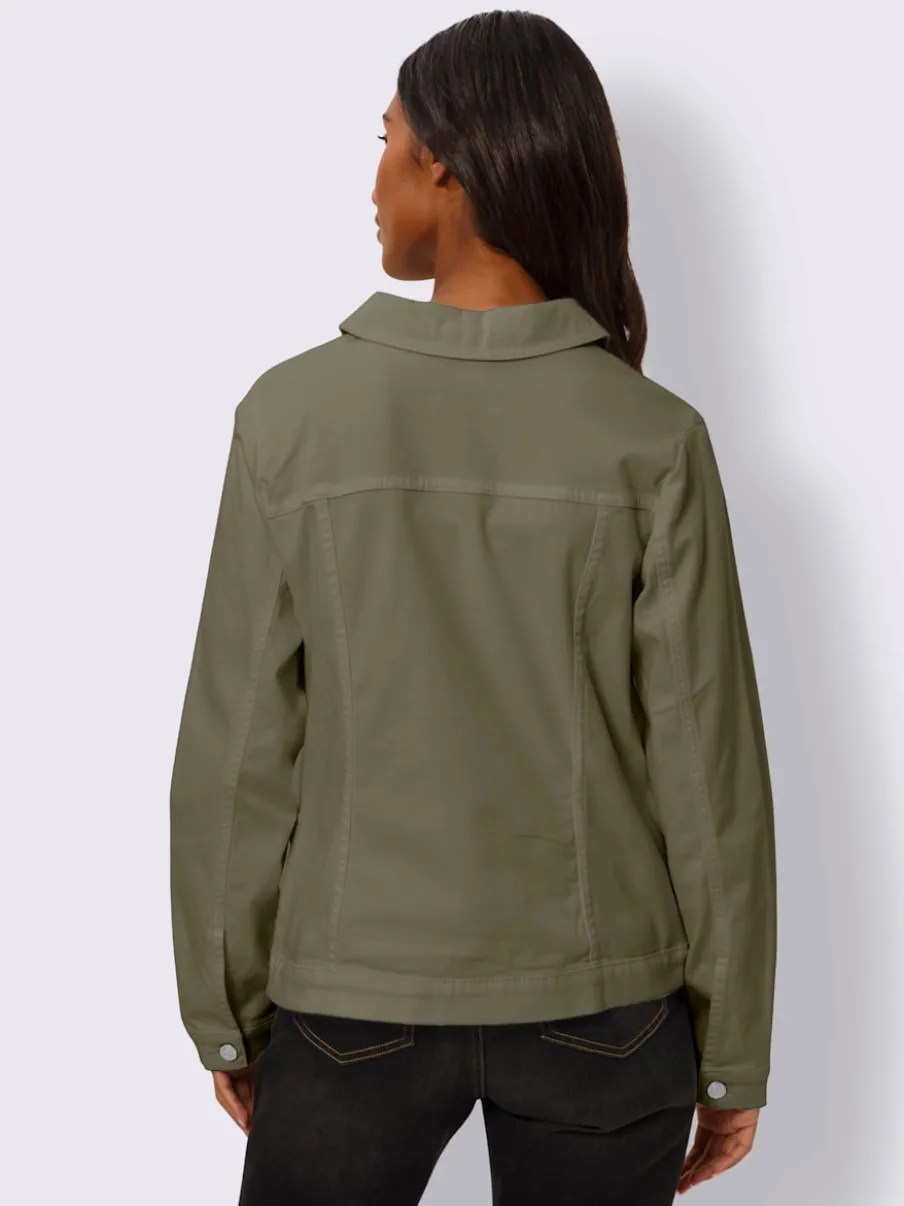 Veste à col chemise avec poches et manches retroussables