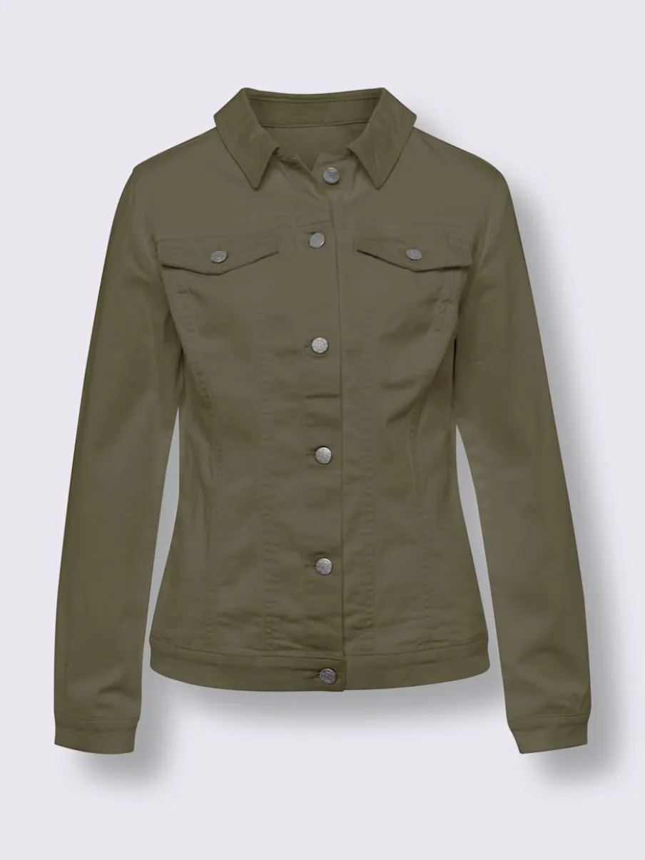 Veste à col chemise avec poches et manches retroussables