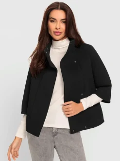 Veste à col montant avec poches et manches 3/4
