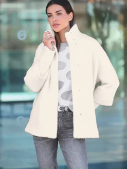 Veste col montant avec poches et manches longues